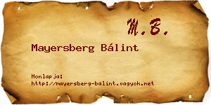 Mayersberg Bálint névjegykártya
